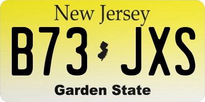 NJ license plate B73JXS