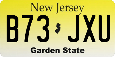 NJ license plate B73JXU