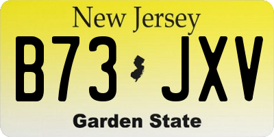 NJ license plate B73JXV