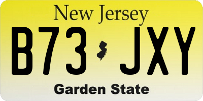 NJ license plate B73JXY