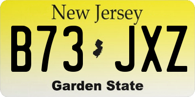 NJ license plate B73JXZ