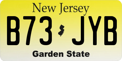 NJ license plate B73JYB