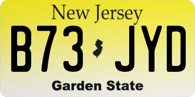 NJ license plate B73JYD