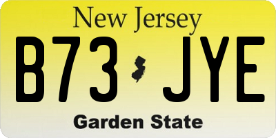 NJ license plate B73JYE