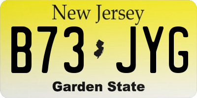 NJ license plate B73JYG