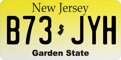 NJ license plate B73JYH