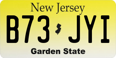 NJ license plate B73JYI