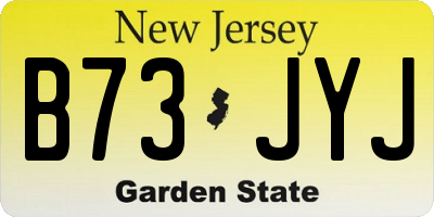 NJ license plate B73JYJ