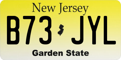 NJ license plate B73JYL