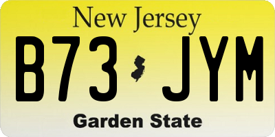 NJ license plate B73JYM