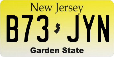NJ license plate B73JYN