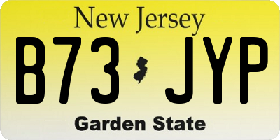 NJ license plate B73JYP