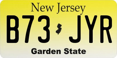 NJ license plate B73JYR