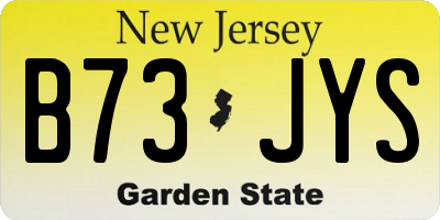 NJ license plate B73JYS
