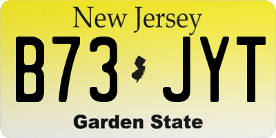 NJ license plate B73JYT