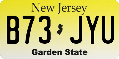 NJ license plate B73JYU