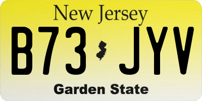 NJ license plate B73JYV