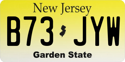 NJ license plate B73JYW