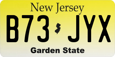 NJ license plate B73JYX