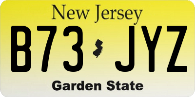 NJ license plate B73JYZ