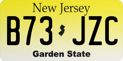 NJ license plate B73JZC