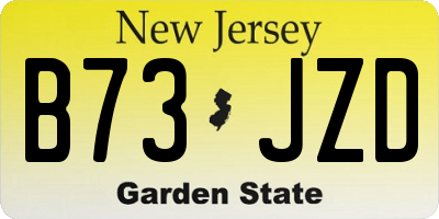 NJ license plate B73JZD