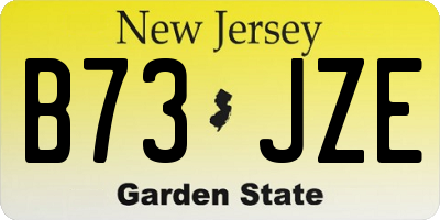 NJ license plate B73JZE