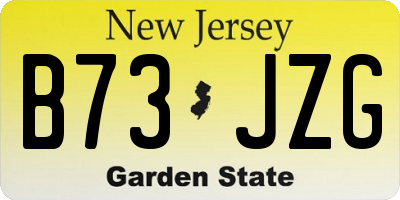 NJ license plate B73JZG