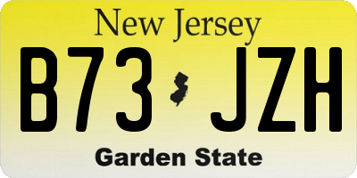 NJ license plate B73JZH