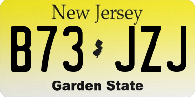 NJ license plate B73JZJ