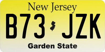 NJ license plate B73JZK