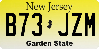 NJ license plate B73JZM
