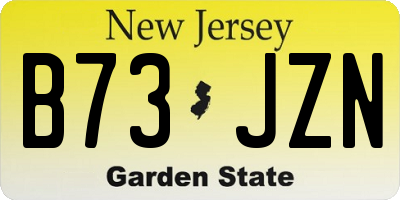 NJ license plate B73JZN