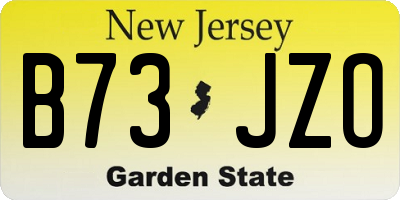 NJ license plate B73JZO
