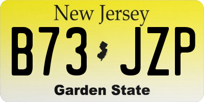 NJ license plate B73JZP