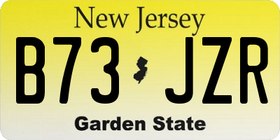NJ license plate B73JZR