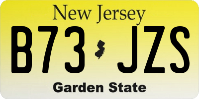 NJ license plate B73JZS