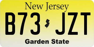 NJ license plate B73JZT