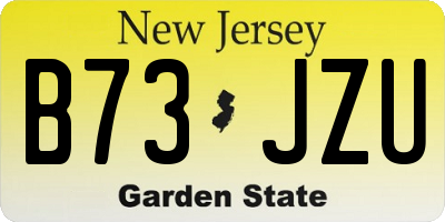 NJ license plate B73JZU