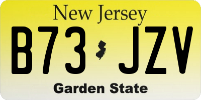 NJ license plate B73JZV