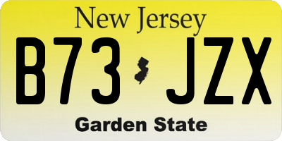 NJ license plate B73JZX