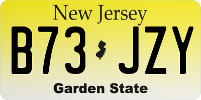 NJ license plate B73JZY