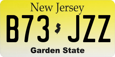 NJ license plate B73JZZ