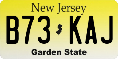 NJ license plate B73KAJ