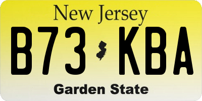 NJ license plate B73KBA