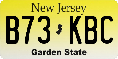 NJ license plate B73KBC