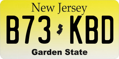 NJ license plate B73KBD