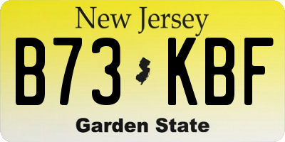 NJ license plate B73KBF