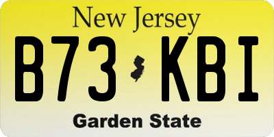 NJ license plate B73KBI