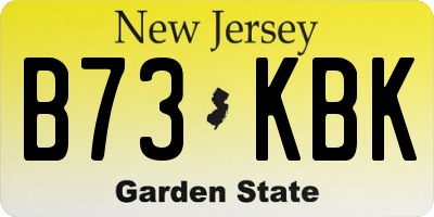 NJ license plate B73KBK